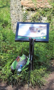 Rousden Cliffs - half way point, Ruth walking from Lyme to Seaton