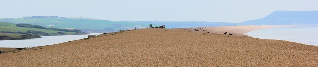 looking back along Chesil Beach, Ruth's coastal walk around the UK