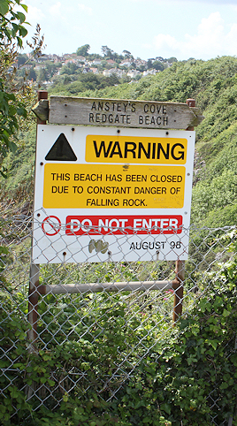 Redgate Beach closed, Torquay, Ruth's coastal walk