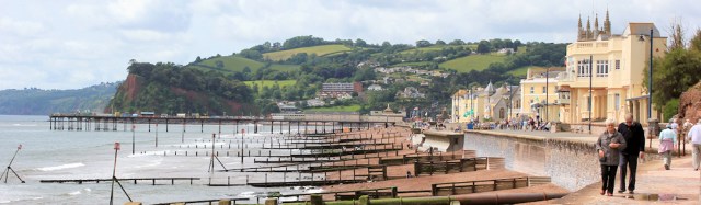 Teignmouth, Ruth walking the South West Coast Path
