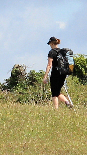 walker, South West Coast Path, Walls Hill, Ruths walk around the coast