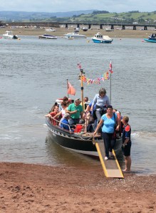 Ferry P, over the River Teign, Ruth walking the South West Coast path