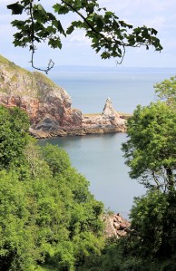 Long Quarry Point, Torquay, Ruth on her coast walk