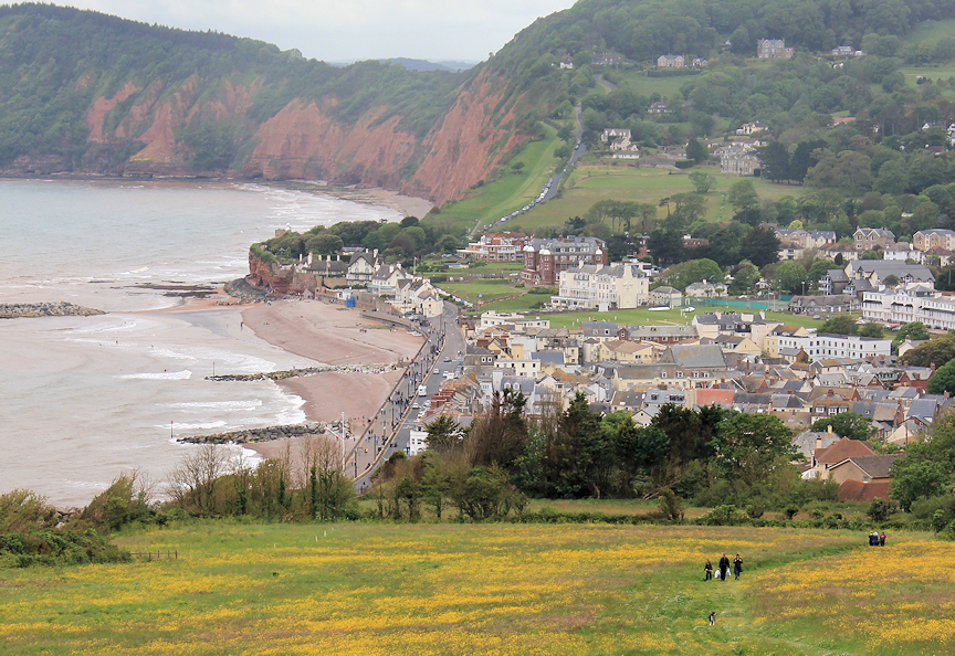 Sidmouth - Ruth on her walk around the UK coastline