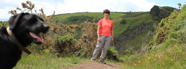 self portrait, Ruth on the South West Coast Path.