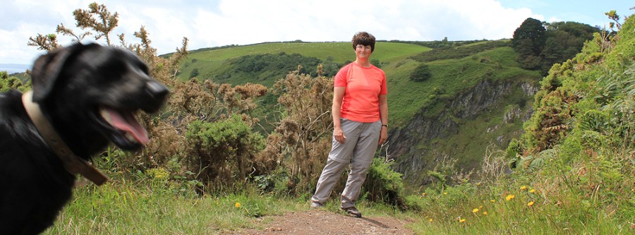 self portrait, Ruth on the South West Coast Path.