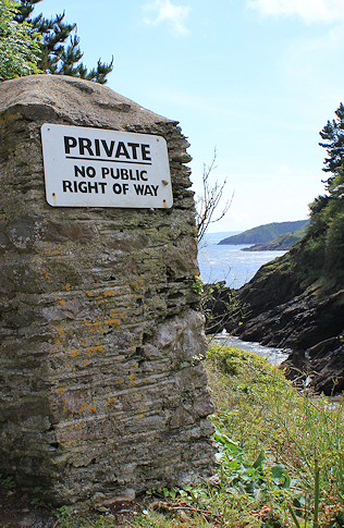PRIVATE castle at mouth of Dartmouth, Ruth coastal walk
