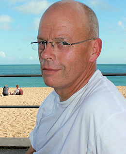 John at Blackpool Sands, Ruth's coastal walk, Devon.