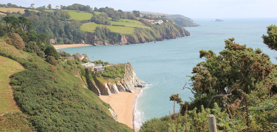 Matthew's Point, near Strete, Ruth walking round the coast in Devon