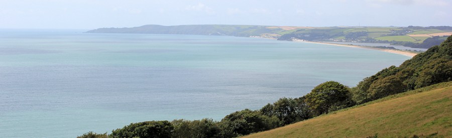 view of Slapton Sands and Start Point, Ruths coastal walk