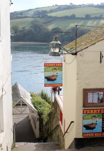 Ferry stop, Salcombe. Ruth walking the South West Coast path in Devon