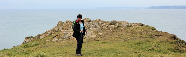Ruth on Bolt Tail - Ruth's Coastal Walk, Devon.