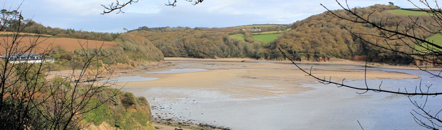 View from the west bank, Ruth's coastal walk, mouth of the River Erme, Devon