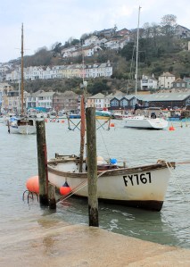 Looe harbour, Ruth walking around the coastline, UK