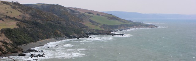 view back to Looe and Seaton, Ruth on South West Coast Path