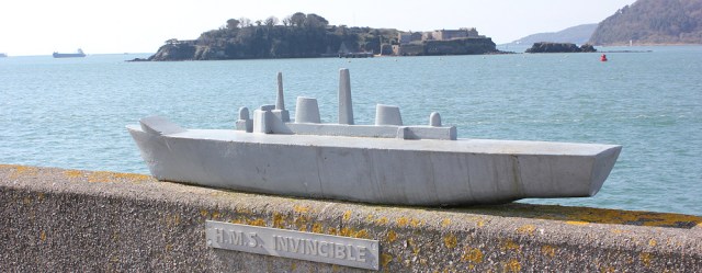 HMS Invincible and Drakes Island, Ruth's coastal walk, Plymouth