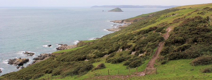 Ruth's coastal walk, looking across Gara Point and Plymouth Sound, South West Coast Path