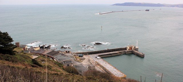Looking down on Bovisand Fort, Ruth walking through Devon