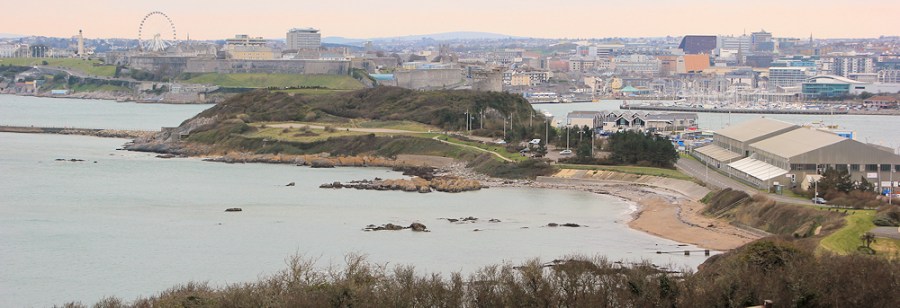 South West Coast Path, Mount Batten, Ruth on her coastal walk