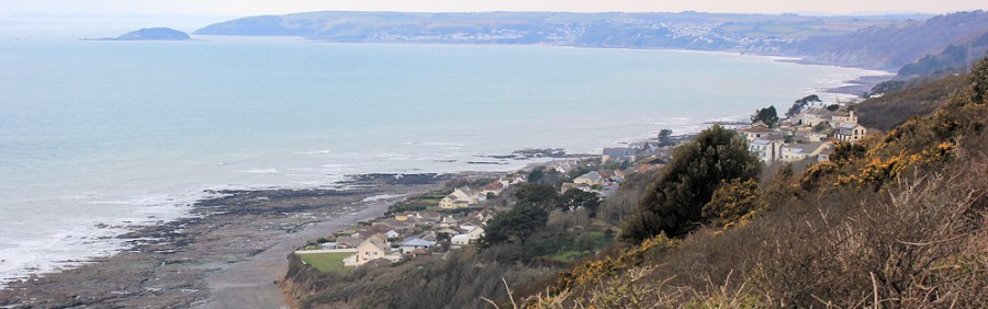Downderry, Ruth on her walk around the coast, Cornwall