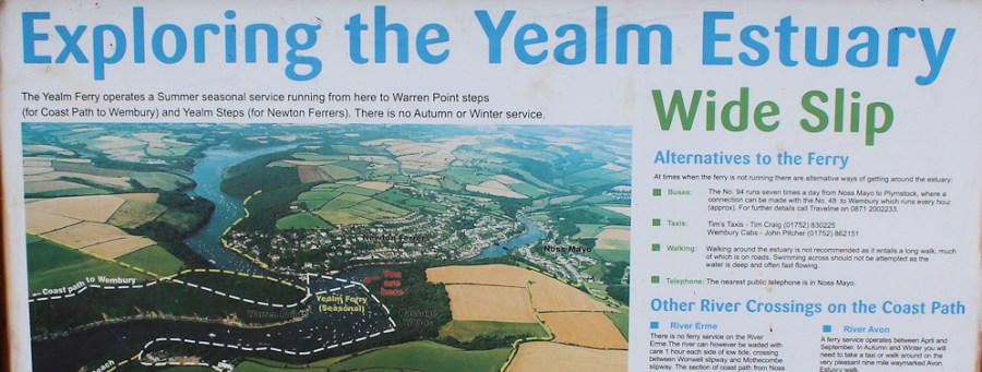 no winter service, Yealm Ferry, Ruth trying to walk the coastline