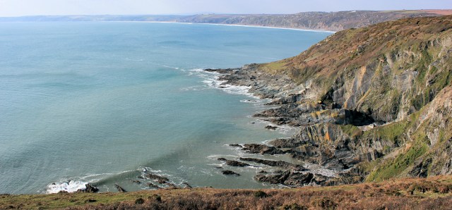 Whitsand Bay, Cornwall, Ruth on her coast walk
