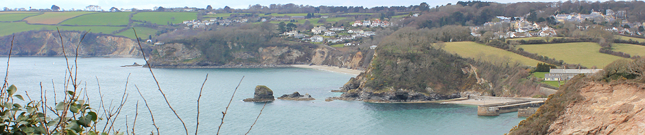overlooking entrance to Charlestown Harbour, Ruth's coast walk.
