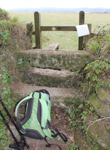 stile, South West Coast Path deviation, Ruth walking the coast of Cornwall