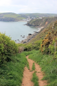 path to Gorran Haven, Ruth walking the South West Coast Path, Cornwall