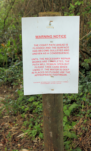 06 warning notice, - Ruth on her coastal walk, Cornwall