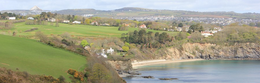 Porthpean, Ruth on her coastal walk, Cornwall
