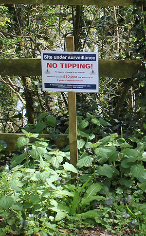 No tipping - sign on Ruth's walk, St Austell Bay