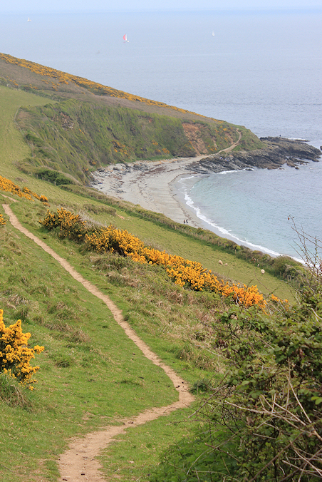 above Vault Beach, Ruth walking around the coastline, UK