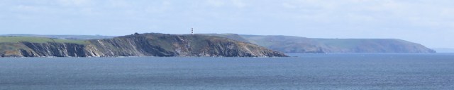 Gribbin Head and Pencarrow Head, Ruth walking the coast