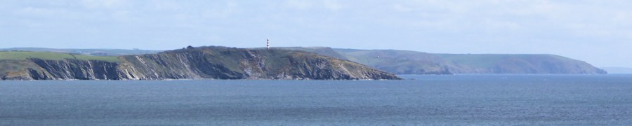 Gribbin Head and Pencarrow Head, Ruth walking the coast