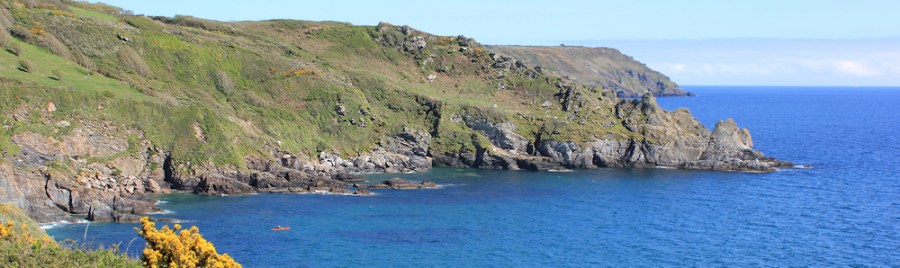 Greeb Point, Ruth walking the South West Coast Path, Cornwall