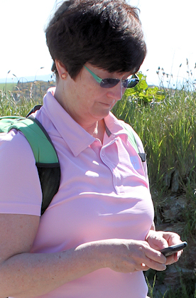 Ruth on her coastal walk