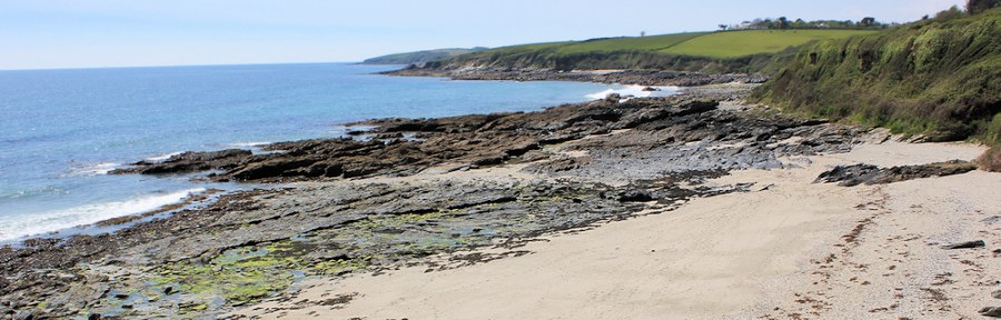 Porthbean Beach, Ruth on the SW Coast footpath