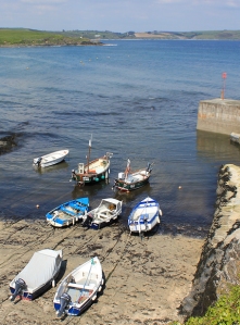 14 fishing boats at Portscatho, Ruth's coastal walk