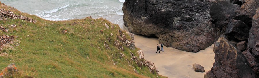 Soapy Cove, Ruth walking in Cornwall