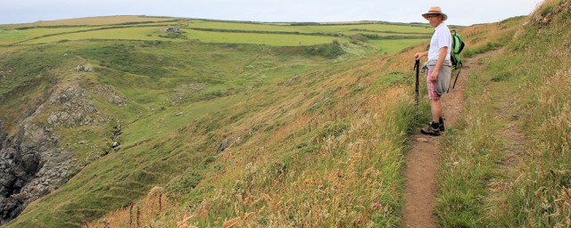 hubby on SWCP, Ruth's coastal walk through Cornwall