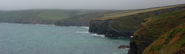 dismal view ahead, Ruth coast walking in drizzle