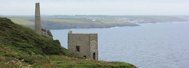 tin mine, Ruth walking the South West Coast Path