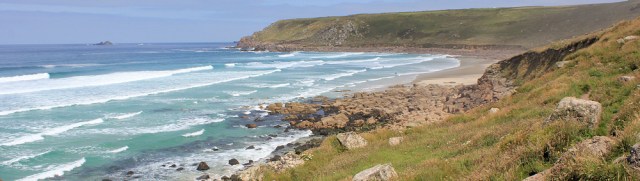 Gwynver Beach, Ruth walking the coast, Cornwall