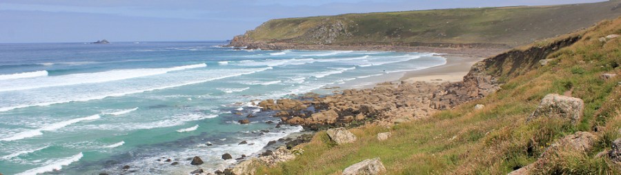 Gwynver Beach, Ruth walking the coast, Cornwall