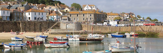 Mousehole, Ruth on her walk around the coastline of England