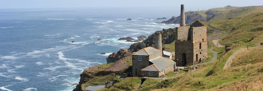 Engine House, Cornwall, Ruth walking the SWCP