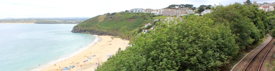 crossing over railway line, Ruth coastal walk, St Ives