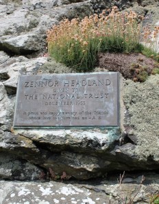 Zennor Head sign, Ruth's coastal walk around the UK