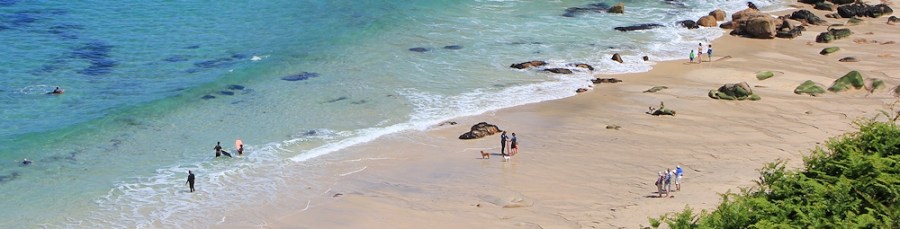 Portheras beach, Ruth on South West Coast Path, Cornwall